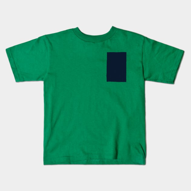 SNJ - Minimalist style - Japanese tore paper - Rectangular Pocket - Midnight Blue color Kids T-Shirt by SNJ 新農氏